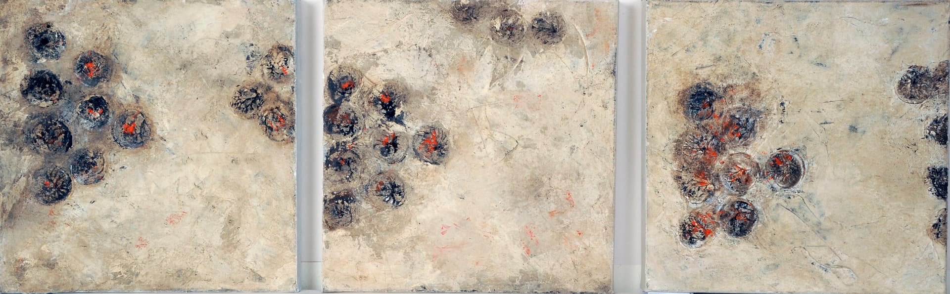 Abstraktes Gemälde „Nr. 8 (Serie, 3-teilig)“ von Sandra Bucher