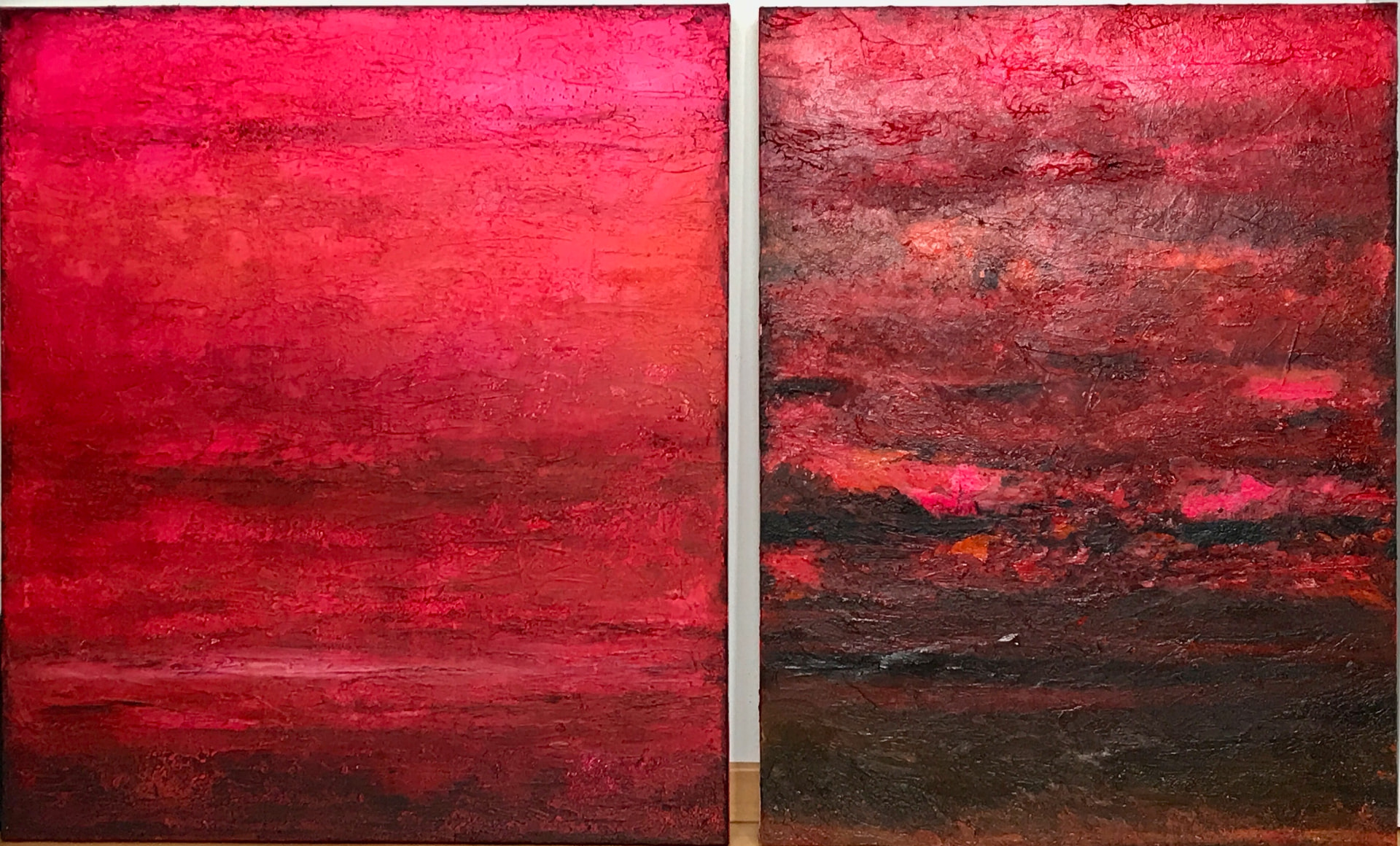 Abstraktes Gemälde „Nr. 33 (Serie, 2-teilig)“ von Sandra Bucher