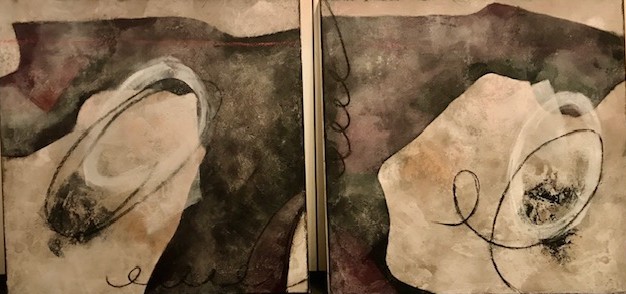 Abstraktes Gemälde „Nr. 32 (Serie, 2-teilig)“ von Sandra Bucher