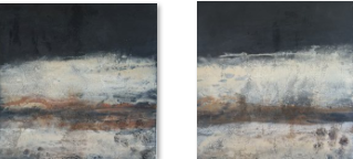 Abstraktes Gemälde „Nr. 49 (Serie, 2-teilig)“ von Sandra Bucher